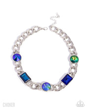 Load image into Gallery viewer, Groundbreaking Glitter - Green Choker Necklace
