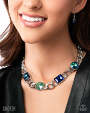 Load image into Gallery viewer, Groundbreaking Glitter - Green Choker Necklace