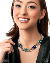 Load image into Gallery viewer, Groundbreaking Glitter - Green Choker Necklace