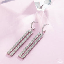 Load image into Gallery viewer, Elongated Ease - White Hoop Earrings