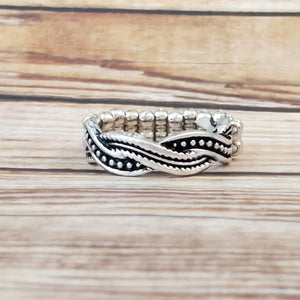 Texture Tango - Silver Dainty Ring