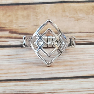 Diamond Duo - Silver Dainty Ring