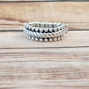 Tangible Texture - Silver Dainty Ring