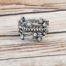 Load image into Gallery viewer, Rhinestone Studded Ritz - White Ring