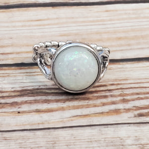 Glitter Grove - White Dainty Ring