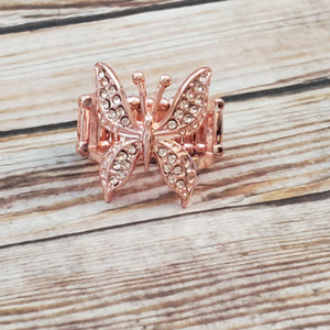 Blinged Out Butterfly - Copper Ring
