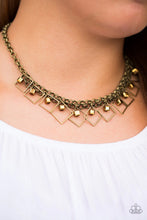 Load image into Gallery viewer, GEO Down In History - Brass Necklace