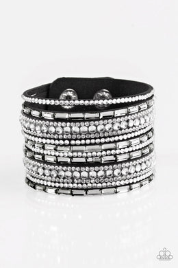 Wham Bam Glam - Hematite/White Bracelet