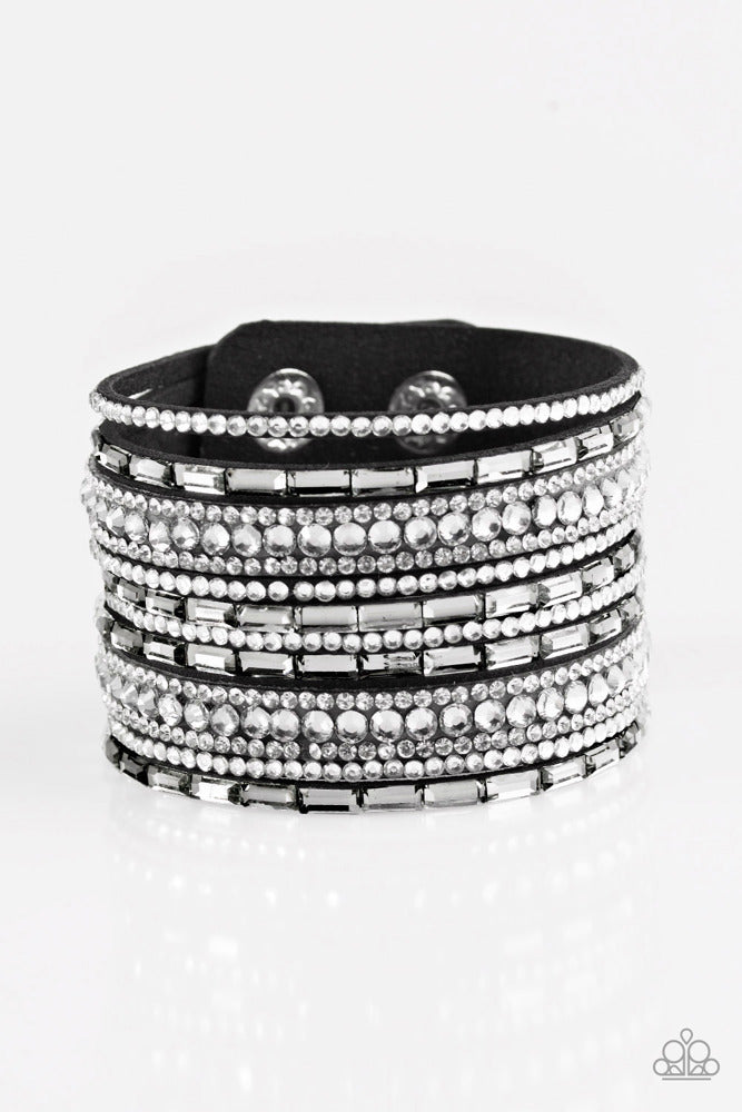 Wham Bam Glam - Hematite/White Bracelet