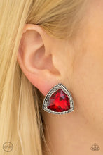 Load image into Gallery viewer, Daringly Duchess - Red Clip-On Earrings