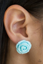 Load image into Gallery viewer, Rose Roulette - Blue Post Earrings
