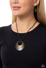 Load image into Gallery viewer, Texture Trio - Brass Necklace