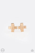 Load image into Gallery viewer, Couture Crossover - Gold Clip-On Earrings