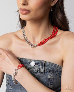 Iridescent Icon - Red Necklace