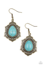 Load image into Gallery viewer, So Santa Fe - Brass Earrings 🔸Turquoise Stone🔸