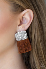 Load image into Gallery viewer, Plume Bloom - Brown Post Earrings