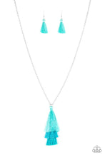 Load image into Gallery viewer, Triple The Tassel - Blue Necklace