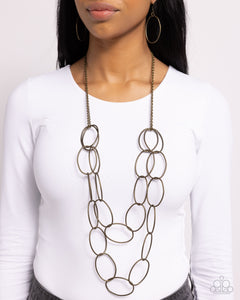 Move On OVAL! - Brass Necklace