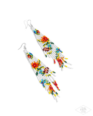 Beaded Gardens - White Earrings