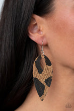 Load image into Gallery viewer, Cork Cabana - Black Earrings