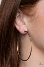 Load image into Gallery viewer, Rustic Roundabout - Copper Hoop Earrings