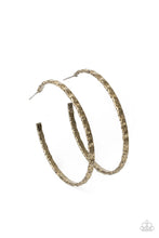 Load image into Gallery viewer, Grungy Grit - Brass Hoop Earrings
