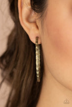 Load image into Gallery viewer, Grungy Grit - Brass Hoop Earrings