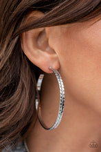 Load image into Gallery viewer, TREAD All About It - Silver Hoop Earrings