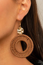 Load image into Gallery viewer, Total Basket Case - Brown Earrings