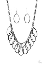 Load image into Gallery viewer, Double OVAL-time - Black Gunmetal Necklace