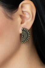 Load image into Gallery viewer, Fiercely Fanned Out - Brass Post Earrings