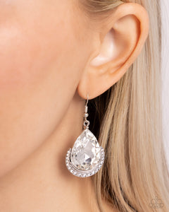 Mega Marvelous - White Earrings