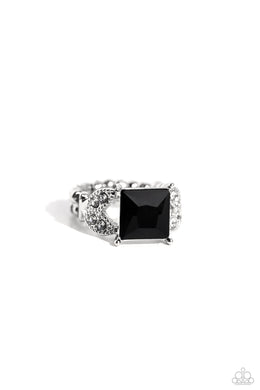 Deluxe Drama - Black Dainty Ring