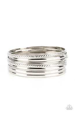 Stackable Shimmer - Silver Set of Bracelets