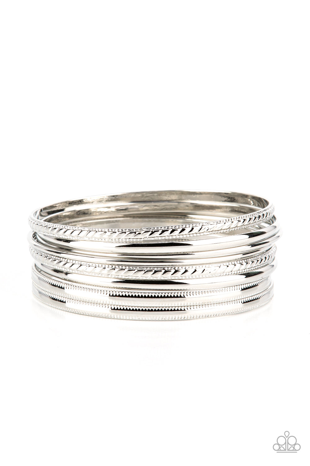 Stackable Shimmer - Silver Set of Bracelets