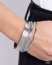 Load image into Gallery viewer, Stackable Shimmer - Silver Set of Bracelets
