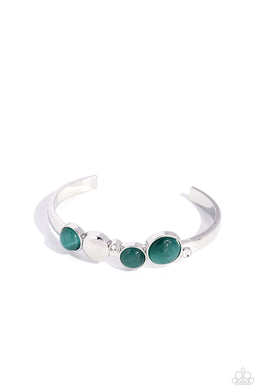 Elegant Escapade - Green Cuff Bracelet