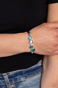 Elegant Escapade - Green Cuff Bracelet