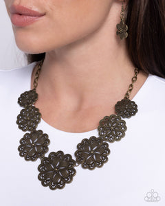 Basketful of Blossoms - Brass Necklace
