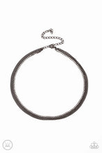 Load image into Gallery viewer, Glitzy Gusto - Black Gunmetal Choker Necklace