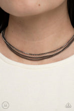 Load image into Gallery viewer, Glitzy Gusto - Black Gunmetal Choker Necklace