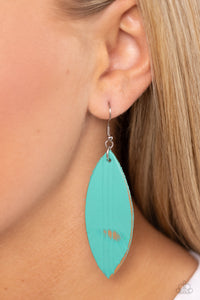 Leather Lounge - Blue Earrings