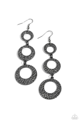 High Society Stunner - Black Earrings