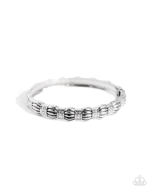 Metro Reverie - White Hinged Bracelet