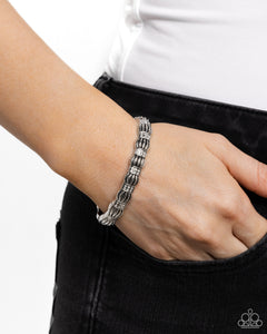 Metro Reverie - White Hinged Bracelet