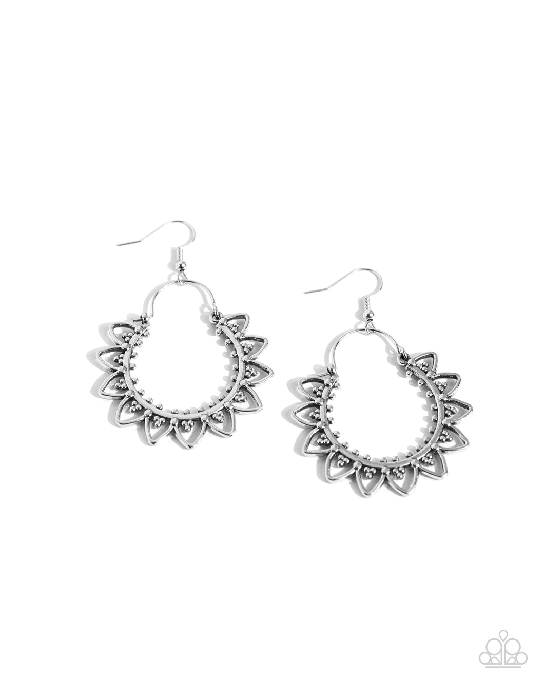 Botanical Tambourine - Silver Earrings