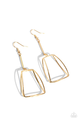 Trapezoidal Transcendence - Gold Earrings