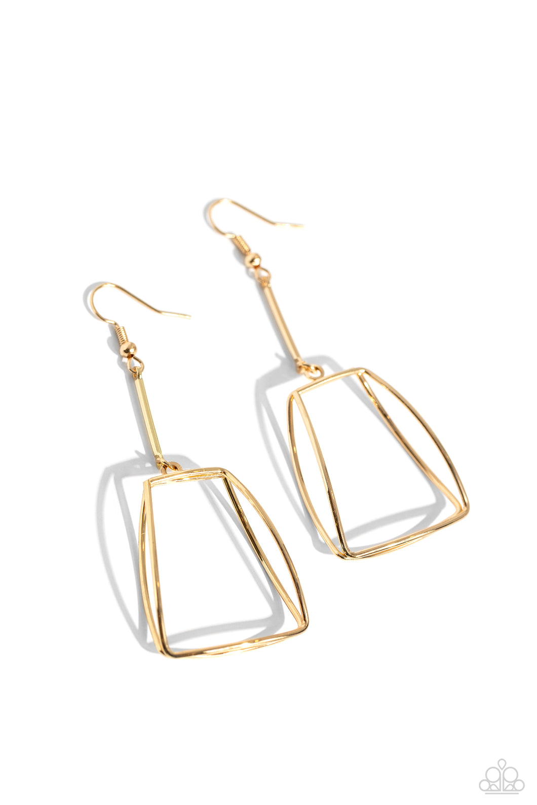Trapezoidal Transcendence - Gold Earrings
