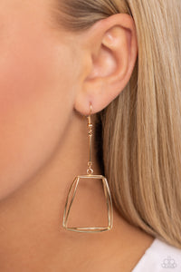 Trapezoidal Transcendence - Gold Earrings
