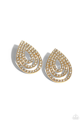 Red Carpet Reverie - Gold Post Earrings
